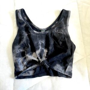 wild fable black tied dye knotted cropped tank top